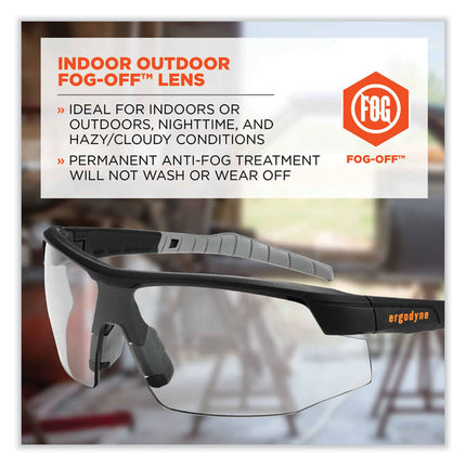Skullerz Skoll Safety Glasses, Black Nylon Impact Frame, Anti-Fog, Indoor/Outdoor Polycarbonate Lens