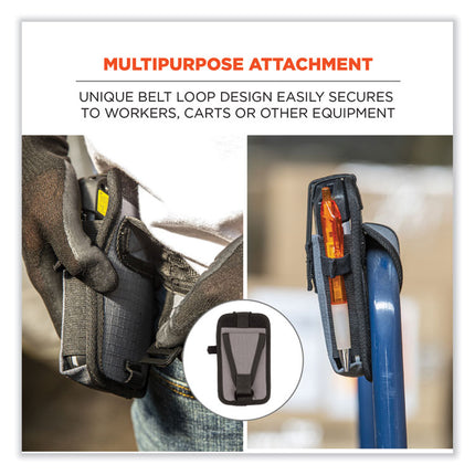 Squids 5542 Phone Style Scanner Holster with Belt Loop, Large, 1 Compartment, 3.75 x 1.25 x 6.5, Polyester, Gray