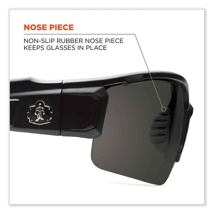 Skullerz Dagr Safety Glasses, Black Nylon Impact Frame, Polarized Smoke Polycarbonate Lens