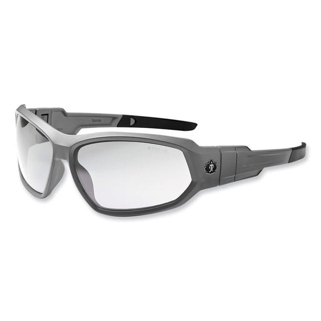 Skullerz Loki Safety Glasses/Goggles, Matte Gray Nylon Impact Frame, Clear Polycarbonate Lens