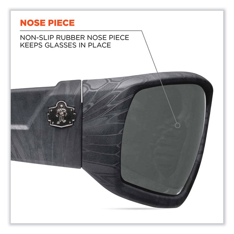Skullerz Odin Safety Glasses, Kryptek Typhon Nylon Impact Frame, AntiFog Smoke Polycarbonate Lens