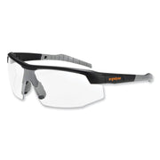 Skullerz Skoll Safety Glasses, Matte Black Nylon Impact Frame, Anti-Fog Clear Polycarbonate Lens