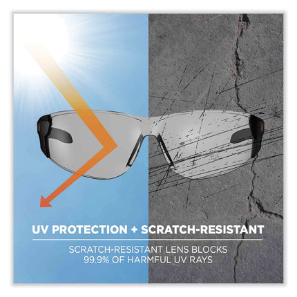 Skullerz Saga Frameless Safety Glasses, Black Nylon Impact Frame, Anti-Fog Indoor/Outdoor Polycarbonate Lens