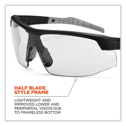 Skullerz Skoll Safety Glasses, Matte Black Nylon Impact Frame, Indoor/Outdoor Polycarbonate Lens