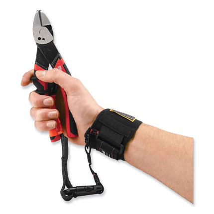 Squids 3116 Pull-On Wrist Lanyard with Buckle, 3 lb Max Working Capacity, 7.5" Long, Black