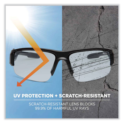 Skullerz Dagr Safety Glasses, Black Nylon Impact Frame, AntiFog Indoor/Outdoor Polycarbonate Lens