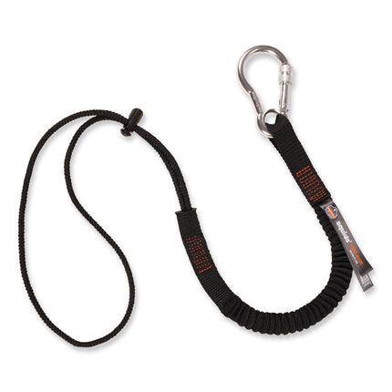 Squids 3105 Tool Lanyard with Aluminum Carabiner + Cinch-Loop, 15 lb Max Working Capacity, 32" to 48", Black, 100/Pack