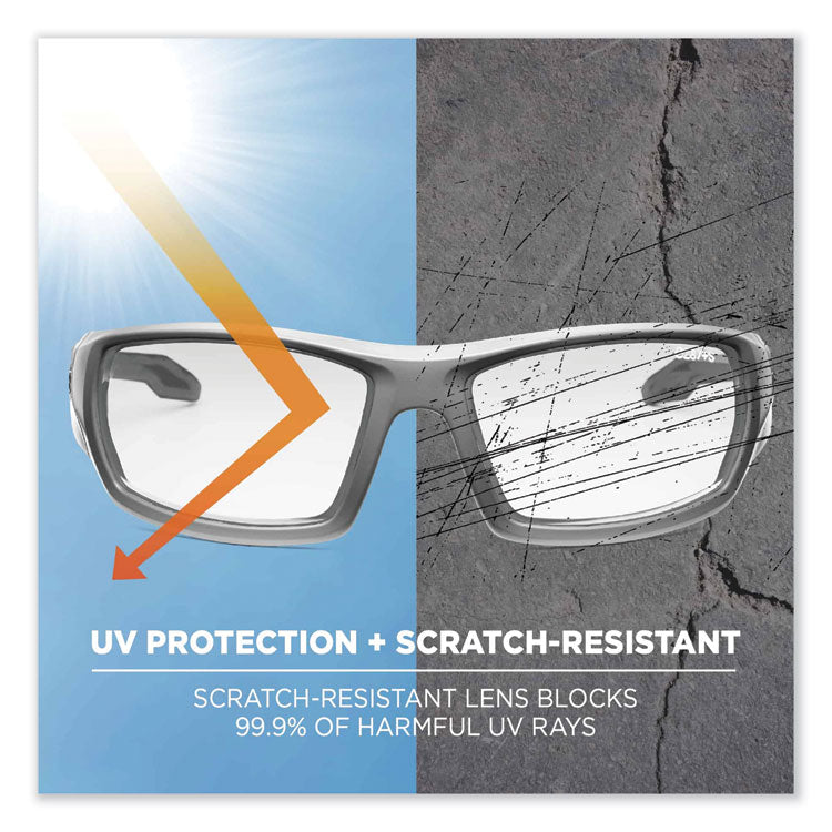 Skullerz Odin Safety Glasses, Matte Gray Nylon Impact Frame, Indoor/Outdoor Polycarbonate Lens