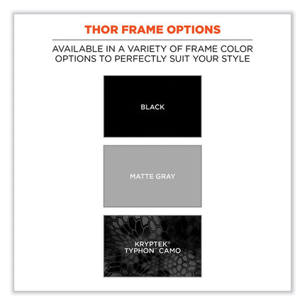 Skullerz Thor Safety Glasses, Black Nylon Impact Frame, AntiFog Indoor/Outdoor Polycarbonate Lens
