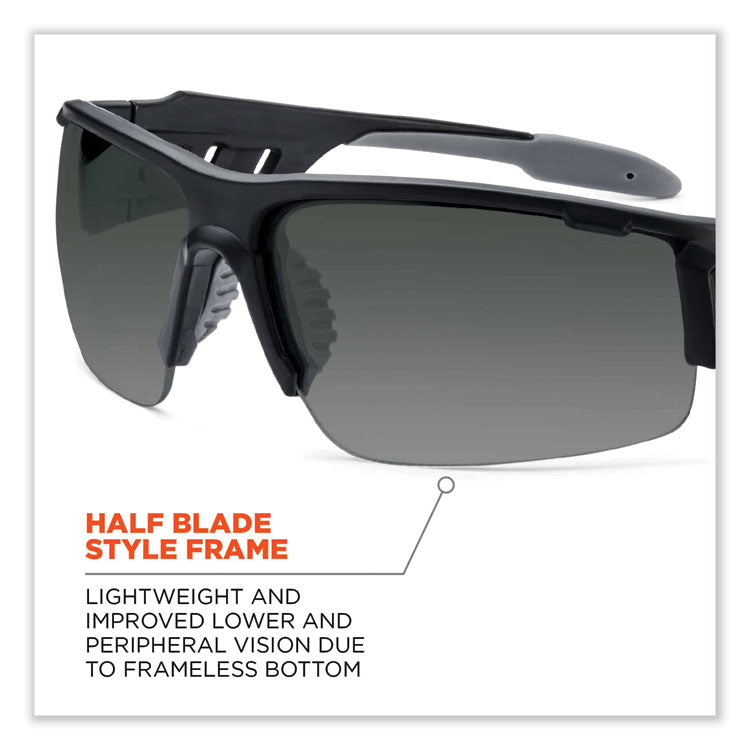 Skullerz Dagr Safety Glasses, Matte Black Nylon Impact Frame, Anti-Fog Polycarbonate Lens