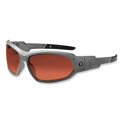 Skullerz Loki Safety Glasses/Goggles, Gray Nylon Impact Frame, Polarized Copper Polycarbonate Lens