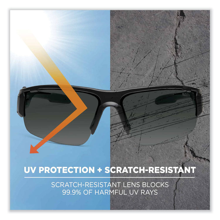 Skullerz Dagr Safety Glasses, Matte Black Nylon Impact Frame, Anti-Fog Polycarbonate Lens