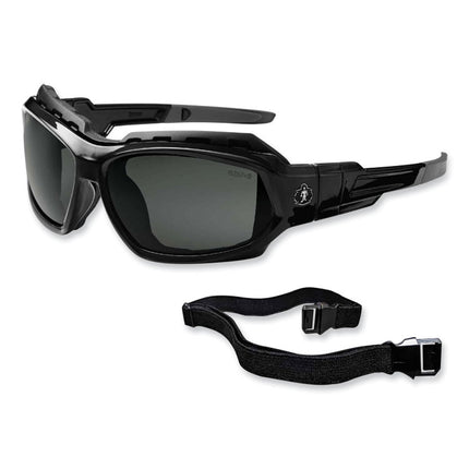 Skullerz Loki Safety Glasses/Goggles, Black Nylon Impact Frame,Polarized Smoke Polycarbonate Lens