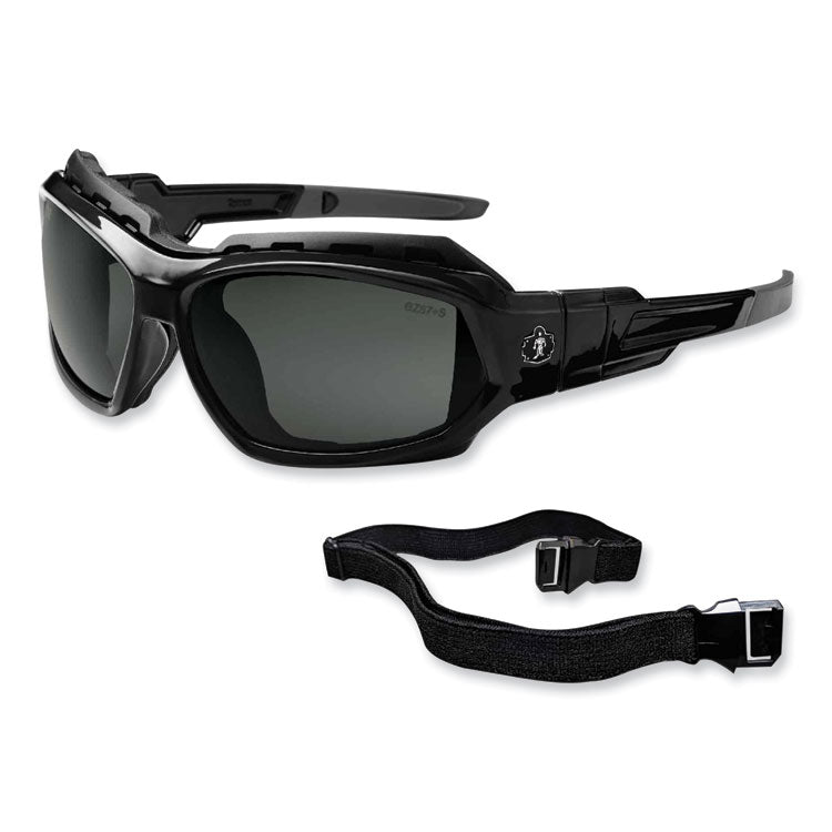 Skullerz Loki Safety Glasses/Goggles, Black Nylon Impact Frame,Polarized Smoke Polycarbonate Lens