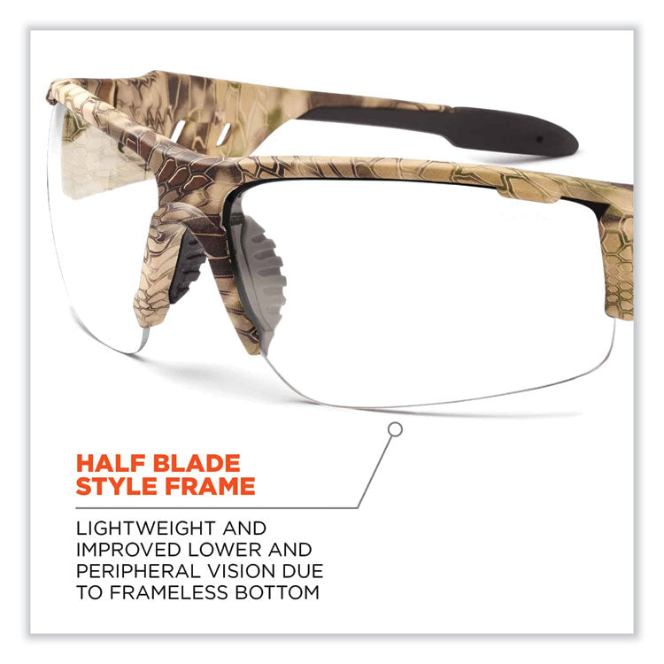 Skullerz Dagr Safety Glasses, Kryptek Highlander Nylon Impact Frame, Anti-Fog Clear