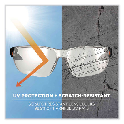 Skullerz Vali Frameless Safety Glasses, Black Nylon Impact Frame, Indoor/Outdoor Polycarbonate Lens