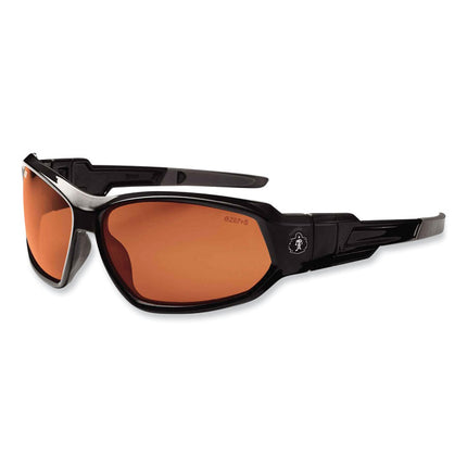 Skullerz Loki Safety Glasses/Goggles, Black Nylon Impact Frame, Polarized Copper Polycarbonate Lens
