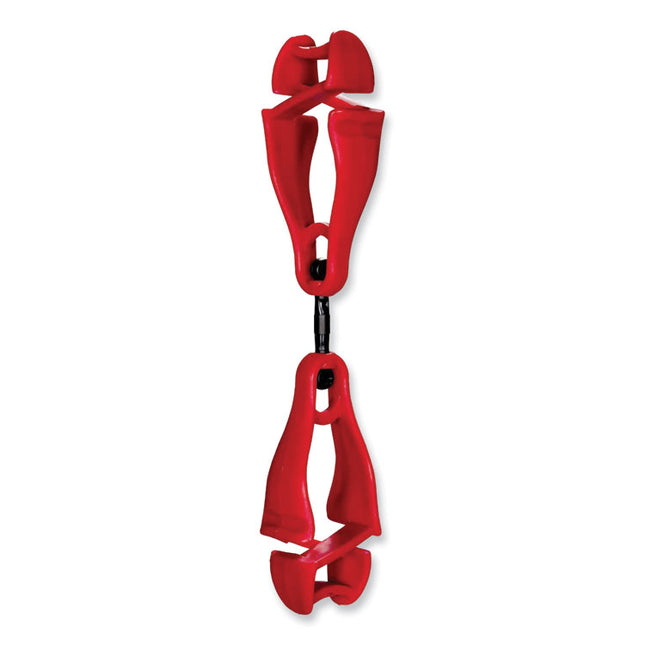 Squids 3420 Dual Clip Swivel Glove Clip Holder, 1 x 0.6 x 5.5, Acetal Copolymer, Red,100/Pack