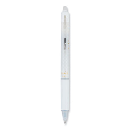 FriXion Ball Clicker Erasable Gel Pen, Retractable, Extra-Fine 0.5 mm, Black Ink, White Barrel, Dozen