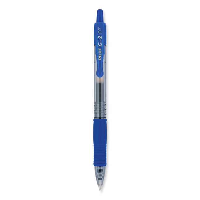 G2 Premium Gel Pen, Retractable, Fine 0.7 mm, Blue Ink, Smoke/Blue Barrel, 2/Pack