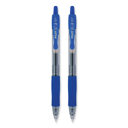 G2 Premium Gel Pen, Retractable, Fine 0.7 mm, Blue Ink, Smoke/Blue Barrel, 2/Pack