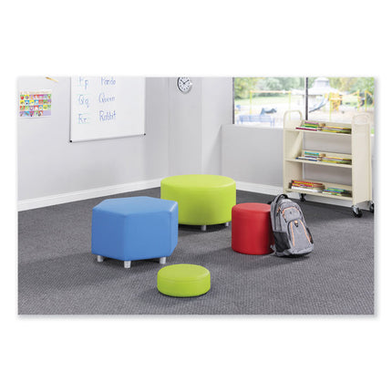 Learn 15" Round Vinyl Floor Seat, 15" x 15" x 5.75", Red