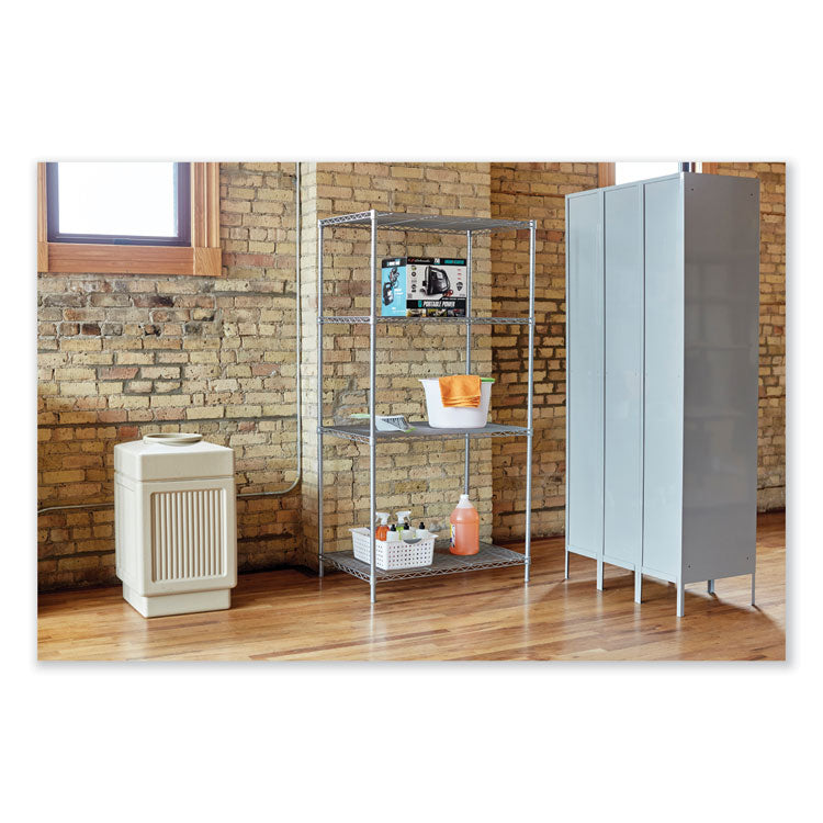 Industrial Wire Shelving, Four-Shelf, 36w x 18d x 72h, Black