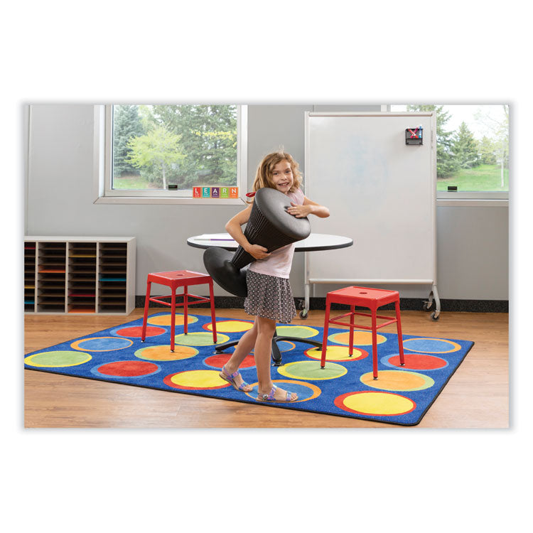 Steel GuestBistro Stool, Backless, Supports Up to 250 lb, 18" Seat Height, Red Seat, Red Base