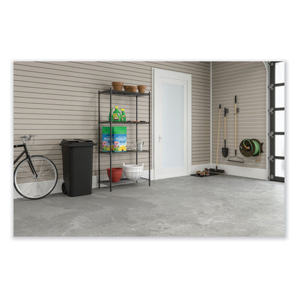 Industrial Wire Shelving, Four-Shelf, 36w x 24d x 72h, Black