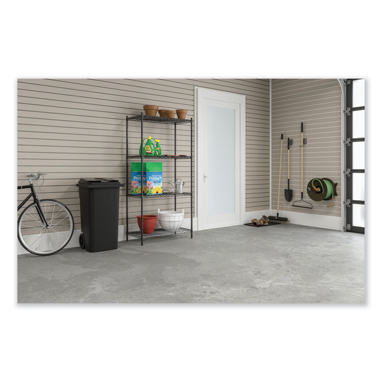 Industrial Wire Shelving, Four-Shelf, 36w x 24d x 72h, Metallic Gray