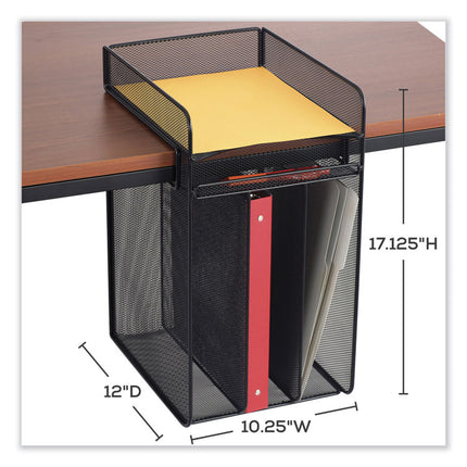 Onyx Vertical Hanging Storage, 4 Sections, Letter Size Files, 10.25" x 12" x 17.1", Black