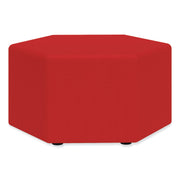 Learn 30" Hexagon Vinyl Ottoman, 30" x 30" x 18", Red