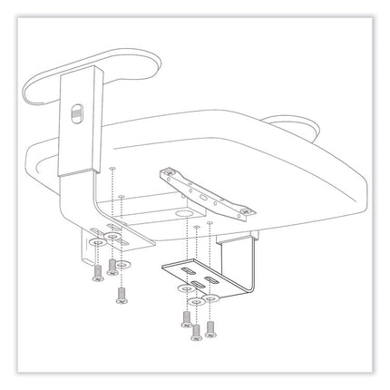 Adjustable T-Pad Armrest for Safco Task Master Series Chairs, 3 x 9.75 x 11.5, Black, 2/Set