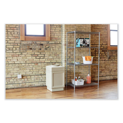 Industrial Wire Shelving, Four-Shelf, 36w x 18d x 72h, Black