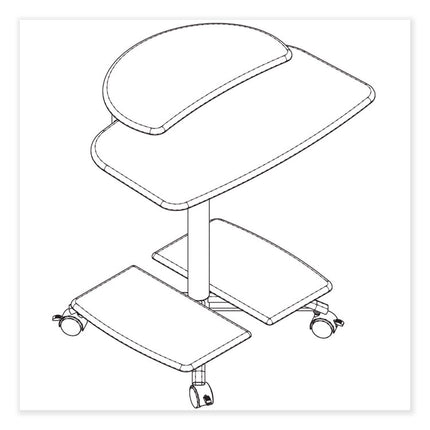 Eastwinds Series FPD Computer Table, 28.5" x 26" x 29.5", Anthracite