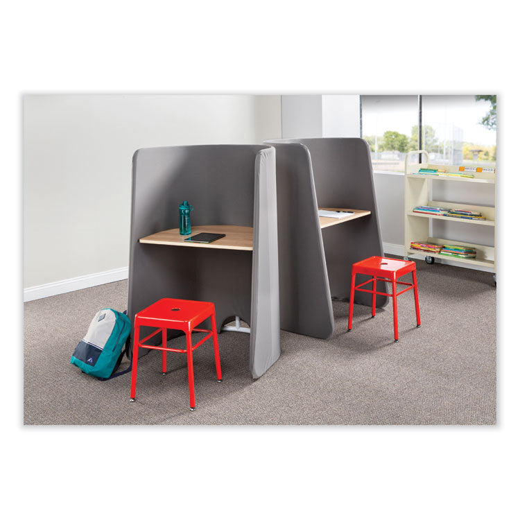 Steel GuestBistro Stool, Backless, Supports Up to 250 lb, 18" Seat Height, Red Seat, Red Base