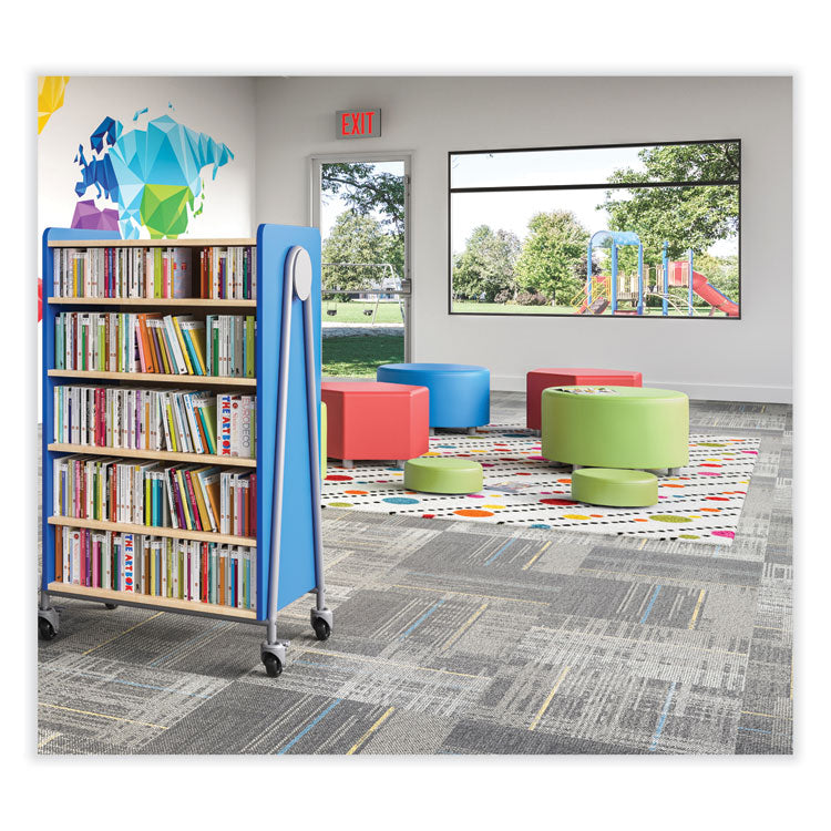 Learn 15" Round Vinyl Floor Seat, 15" x 15" x 5.75", Red