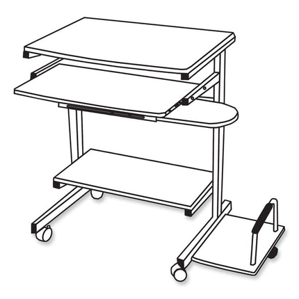 Eastwinds Series Portrait PC Desk Cart, 36" x 19.25" x 31", Anthracite
