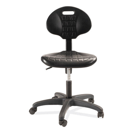 6700 Series Polyurethane Adj Height Task Chair, Supports 300 lb, 16" to 21" Seat Height, Black Seat, Black Back, Black Base