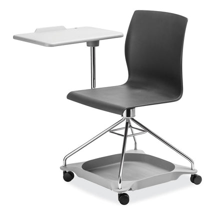CoGo Mobile Tablet Chair, Supports Up to 440 lb, 18.75" Seat Height, Black Seat, Black Back, Chrome Frame