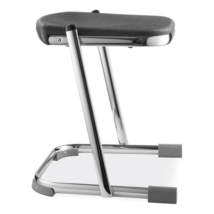 6600 Series Elephant Z-Stool, Backless, Supports Up to 500lb, 18" Seat Height, Black Seat, Chrome Frame