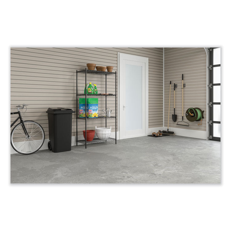 Industrial Wire Shelving, Four-Shelf, 48w x 18d x 72h, Metallic Gray