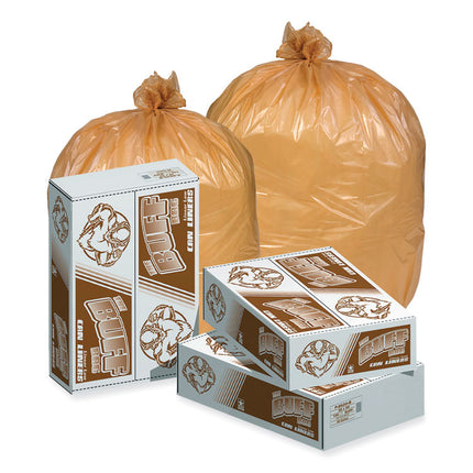 Can Liner, 16 gal, 0.35 mil, 32" x 24", Buff, Perforated Roll, 500/Carton