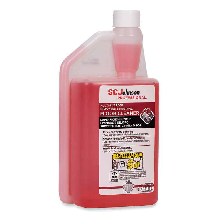 Heavy Duty Neutral Floor Cleaner, Fresh Scent, 32 oz Squeeze and Pour Bottle, 6/Carton