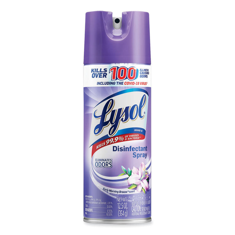 Disinfectant Spray, Early Morning Breeze, 12.5 Oz Aerosol Spray, 12/carton