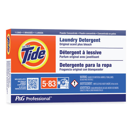 Powder Laundry Detergent Plus Bleach, HE Compatible, Original Scent, 1.4 oz Vending Box, 156/Carton