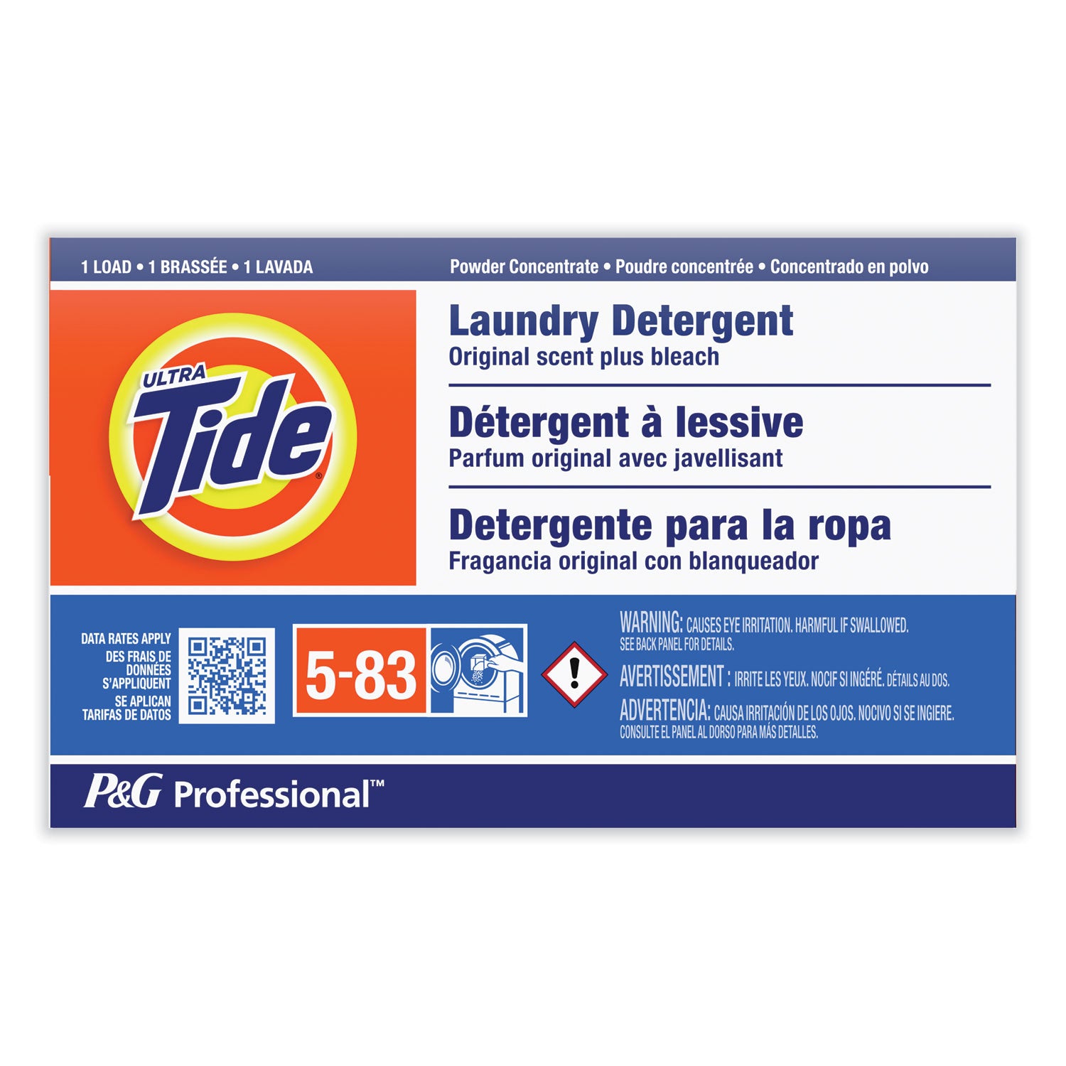Powder Laundry Detergent Plus Bleach, HE Compatible, Original Scent, 1.4 oz Vending Box, 156/Carton
