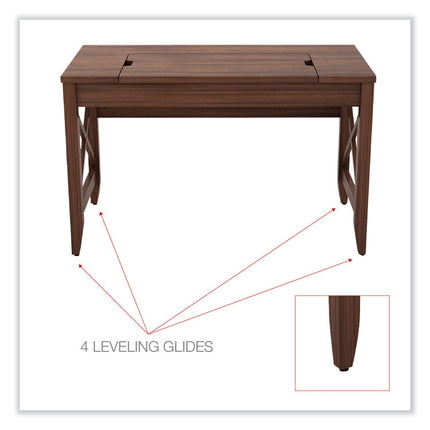 Sit-To-Stand Table Desk, 47.25" X 23.63" X 29.5" To 43.75", Modern Walnut