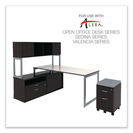 Alera Open Office Desk Series Low File Cabinet Credenza, 2-Drawer: Pencil/file,legal/letter,1 Shelf,espresso,29.5x19.13x22.88