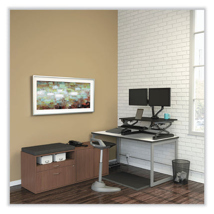 Alera Open Office Desk Series Low Storage Cabinet Credenza, Woodgrain Laminate, 29.5w x 19.13d x 22.78h, Modern Walnut